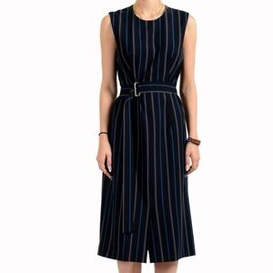 BOSS HUGO BOSS Daitala Striped Belted Stretch Dress